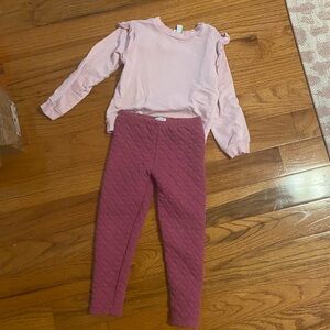 Splendid Quilted Pink Leggings and sweater